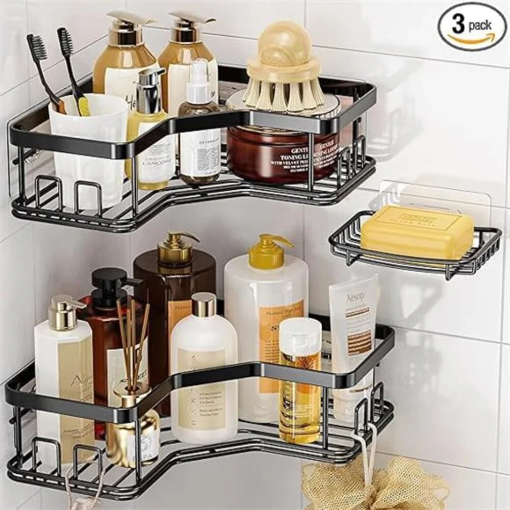 Shower Caddy Organizer, 3-Pack Corner Shower Caddy Organizer Shelves